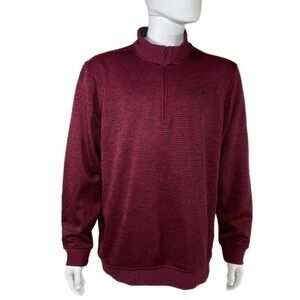 Under Armour Men’s Striped Burgundy Loose Cold Gear Pull Over
